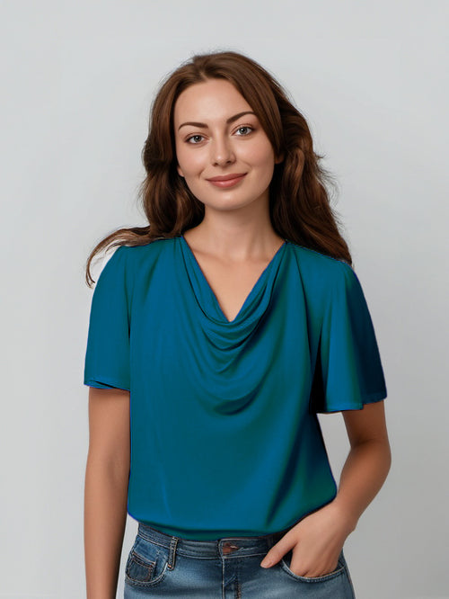 Verona Short Sleeve Cowl Neck -NEW ARRIVALS