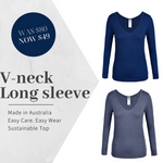 St Tropez V-neck Top - Navy