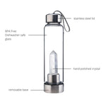 Crystal and Glass Water Bottle – Clear Quartz