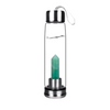 Crystal and Glass Water Bottle –  Green Aventurine