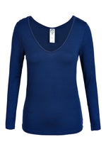 St Tropez V-neck Top - Navy